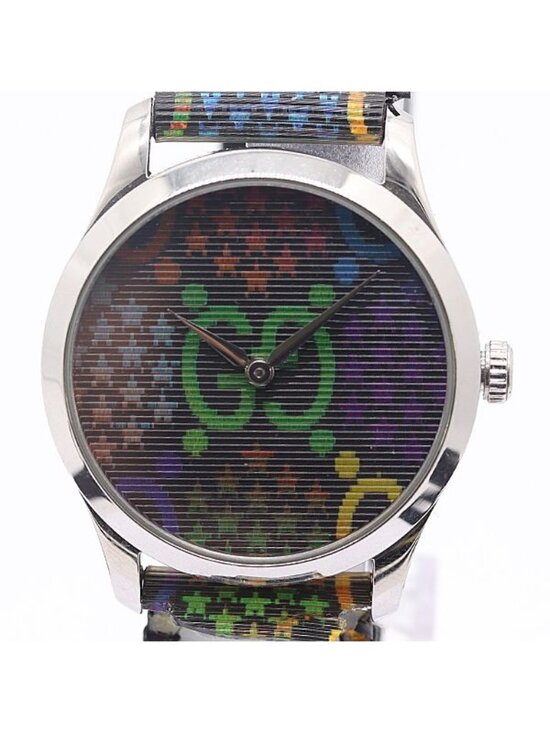 Gucci Timeless Psychedelic 126.4 Quartz Rainbow Black Dial Watch